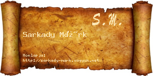 Sarkady Márk névjegykártya