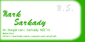 mark sarkady business card